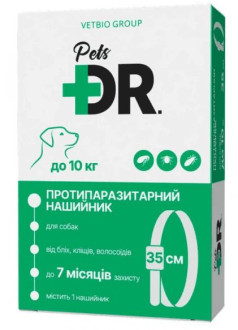 Доктор Петс Dr.Pets нашийник від бліх та кліщів для собак малих порід вагою до 10 кг, 35 см
