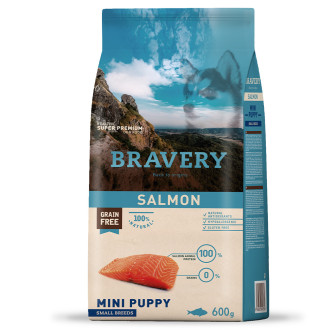 Бравері Bravery Salmon Mini Puppy беззерновий сухий корм з лососем для цуценят дрібних порід, 600 гр (9221)