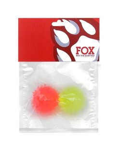 Набір іграшок для собак ТМ "FOX" "М'ячі з шипами" червоний+жовтий, 4 см (з запахом ванілі)