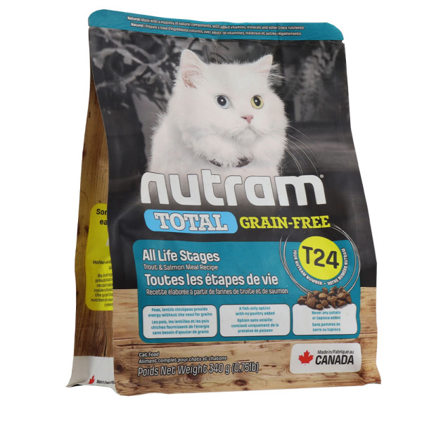 Нутрам Nutram T24 Total GF All Life Stages Salmon &amp; Trout сухий корм із лососем і фореллю для котів, 340 гр (T24_(340g)