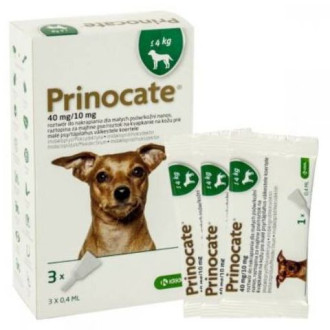 Прінокат Prinocate Small Dog краплі від бліх та кліщів для маленьких собак вагою до 4 кг, 3 піпетки по 0,4 мл