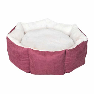 Диван Milord Cupcake L круглий, діаметр 80 см, для собак вагою до 25 кг, колір марсала/беж (VR03//3374)