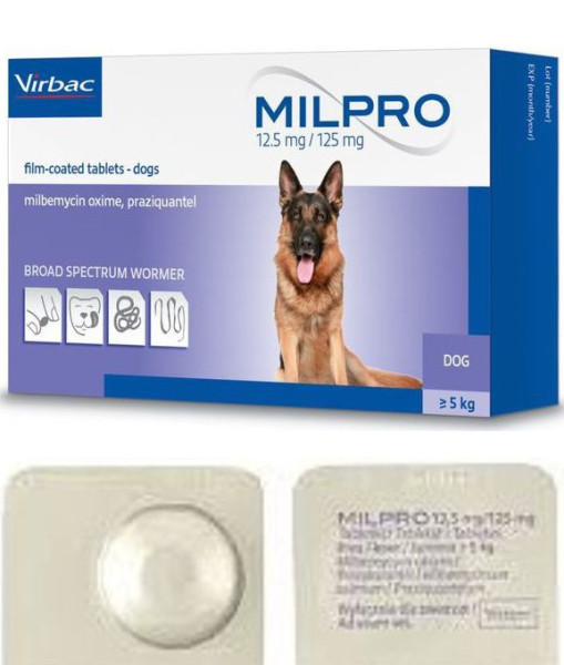 Мілпро Virbac Milpro таблетки від глистів для собак вагою від 5 до 25 кг, 1 таблетка