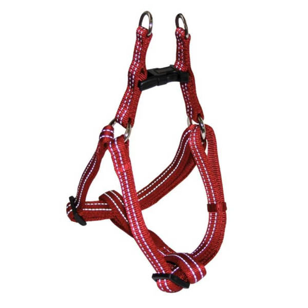 Шлея CROCI SOFT REFLECTIVE, світловідбиваюча, м'яка, червона, нейлон, 65-80x2,5 см