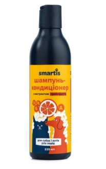 Смартіс Smartis шампунь-кондиціонер з екстрактом грейпфрута для собак і котів усіх порід, 220 мл (5010)
