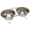 Миска подвійна TETRAPET з нержавіючої сталі на підставці, 2 x 1,8 л /19 см