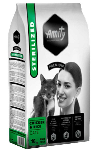Аміті Amity Cat Sterilized Chicken &amp; Rice сухий корм із куркою та рисом для стерилізованих котів, 10 кг (958 STER CHIC 10 KG)