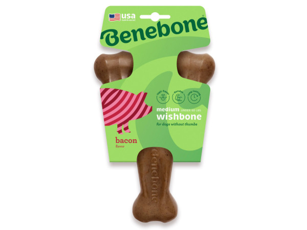 Жувальна іграшка Benebone Wishbone Bacon Medium важіль зі смаком бекону для собак вагою до 27 кг, розмір M (808600)