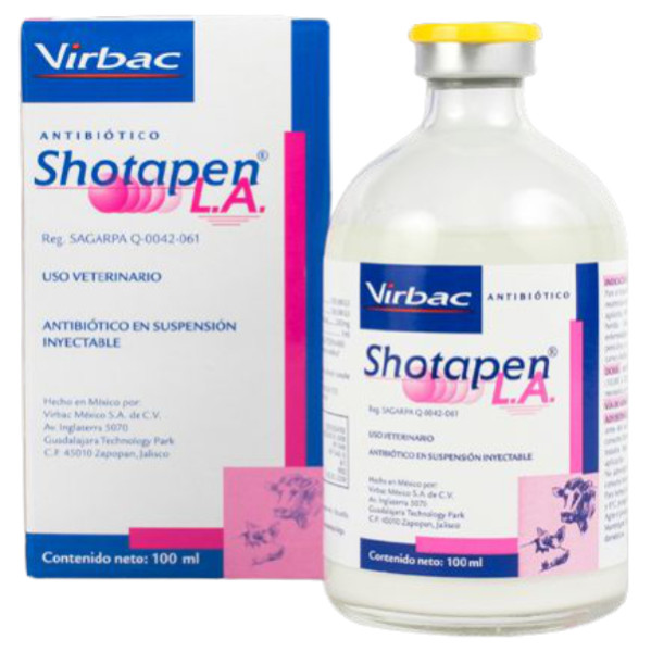 Шотапен Л.А Virbac Shotapen L.A комплексний ін'єкційний антибактеріальний препарат, 100 мл