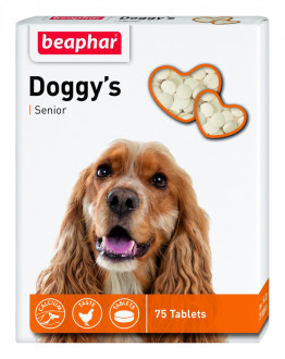 Доггіс Сеньйор Беафар Doggy's Senior Beaphar ласощі для собак старше 7 років, 75 таблеток