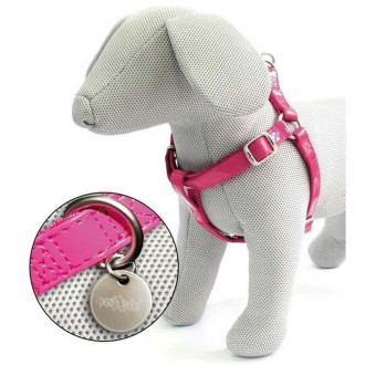 Шлея CROCI GLOSSY , (глянцева  штучна шкіра лак +нейлон), рожева 36-60x1,5см