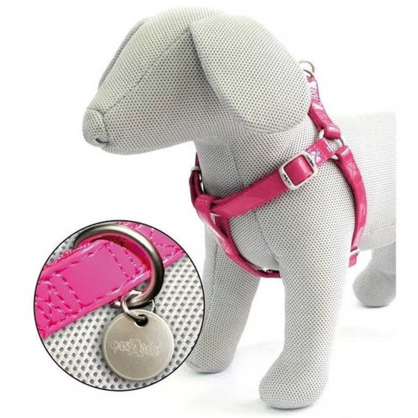 Шлея CROCI GLOSSY , (глянцева  штучна шкіра лак +нейлон), рожева 36-60x1,5см