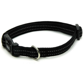 Нашийник CROCI SOFT REFLECTIVE, світловідбиваючий, м'який, чорний, нейлон, 30-45x1,5 см