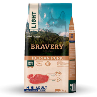 Бравері Bravery Bravery Iberian Pork Light Mini Adult Dog сухий корм з Іберійською свининою для дрібних собак з надмірною вагою, 7 кг (04PE0003 BR IBER M L_7KG)