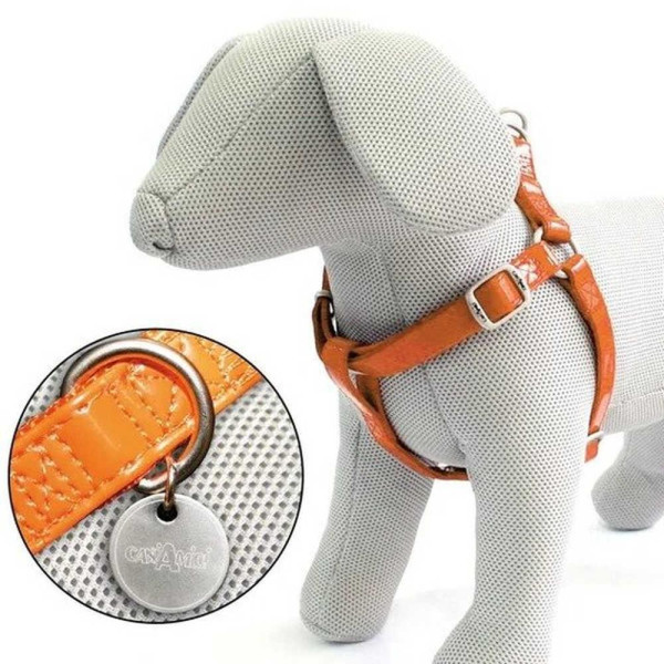 Шлея CROCI GLOSSY , (глянцева  штучна шкіра лак +нейлон), помаранчева 36-60x1,5см