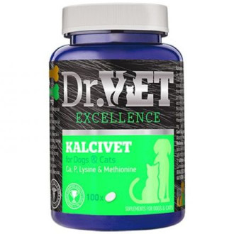 Кальцивет Dr.Vet Kalcivet вітамінна добавка з кальцієм для цуценят і кошенят від 3 до 12 місяців, 100 таблеток (04-110821)