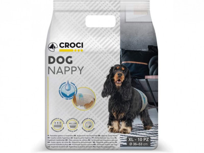 Підгузки Croci Dog Nappy XL для собак вагою 10 - 18 кг, обхват талії 36 - 53 см, 10 підгузків (C6020260)