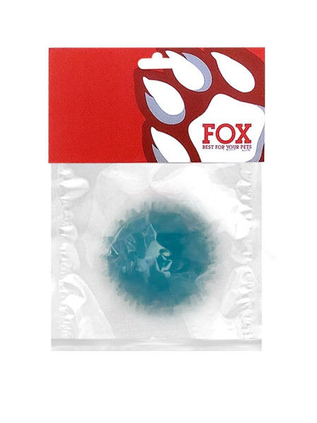 Іграшка для собак ТМ &quot;FOX&quot; &quot;М'яч із шипами&quot; синій, 7,5 см (із запахом ванілі)