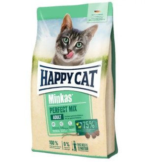 Happy Cat Adult Minkas Perfect Mix з домашнім птахом, ягням та рибою, сухий корм для дорослих котів, 10 кг (70416)