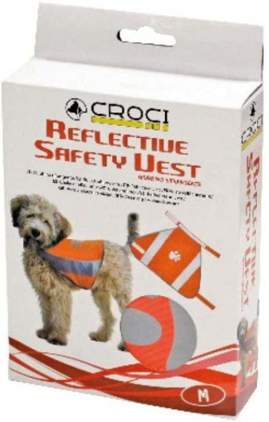 Світловідбивний жилет Croci Visibility для собак, розмір М, обхват шиї 42 - 50 см, об'єм грудей 50 - 68 см (C6020108)
