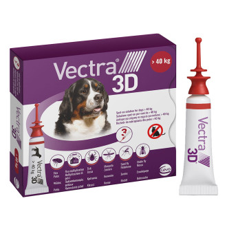 Вектра 3D 40 - 65 кг Vectra 3D краплі від бліх, кліщів, комарів для собак, 1 піпетка