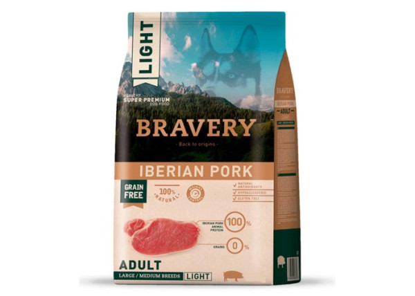 Бравері Bravery Iberian Pork Large/Medium сухий корм з іберійською свининою для середніх і великих собак, 4 кг (6619)