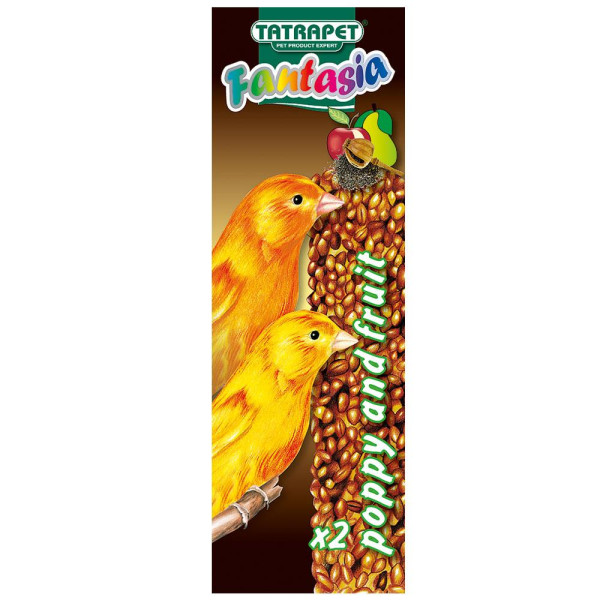Колосок TETRAPET Fantasia для канарок, мак/фрукти, 90 гр, 18-19 см