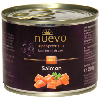 Нуево 200 гр Nuevo Cat Adult Salmon вологий консервований корм із лососем для котів (95101)