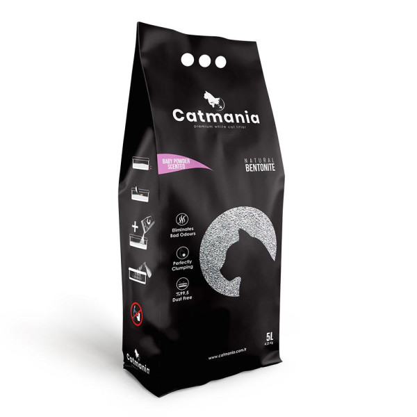 Бентонітовий наповнювач  CATMANIA дитяча присипка + рожеві гранули,  5л