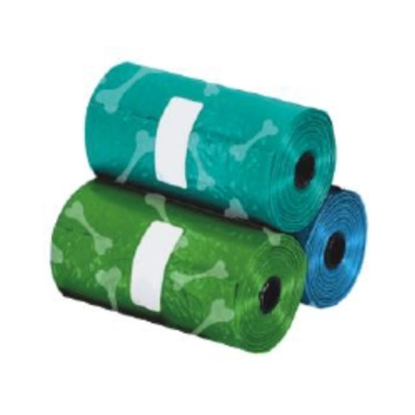 Пакети для фекалій TETRAPET з принтом кісточки, 3*15 пак