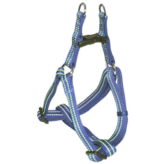 Шлея CROCI SOFT REFLECTIVE, світловідбиваюча, м'яка, блакитна, нейлон, 65-80x2,5 см