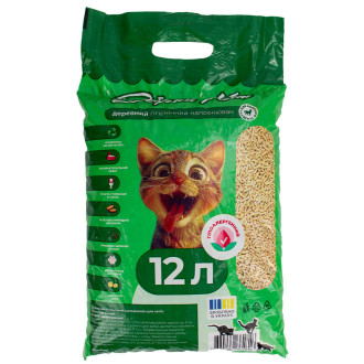 Добрий Кіт деревний гігієнічний наповнювач для котячих туалетів, 12 л (3 кг)