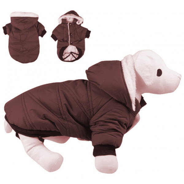 Куртка з капюшоном зимова TETRAPET на плюші BORDO, 35 см