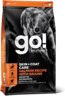 Гоу! Шкіра + Шерсть Go! Solutions Skin + Coat Care Salmon Recipe with Grains for Dogs сухий корм із лососем для собак, 1,6 кг (FG00006)