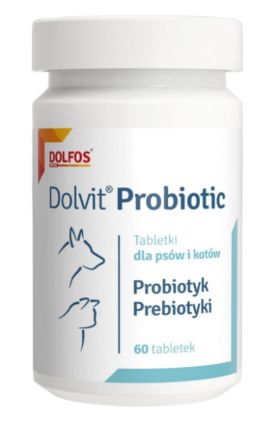 Долвiт Пробіотик Dolvit Probiotic Dolfos симбіотиків для шлунково-кишкового тракту собак і кішок, 60 таблеток