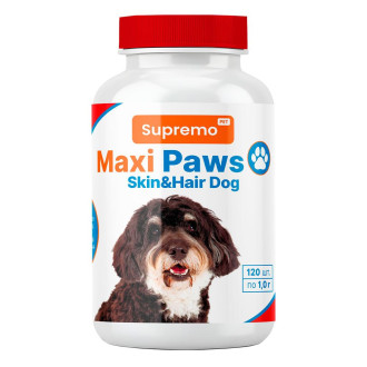 Вітаміни MAXI PAWS для шерсті та шкіри для собак, 120 табл.*1гр