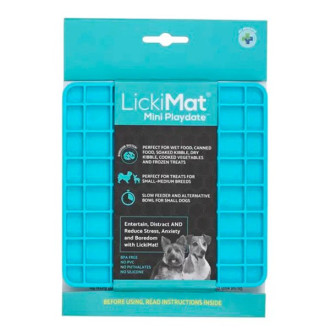 LickiMat Dog Mini Playdate Turquoise килимок для повільного годування маленьких собак і кішок, бірюзовий (LM9101TQ-DR)