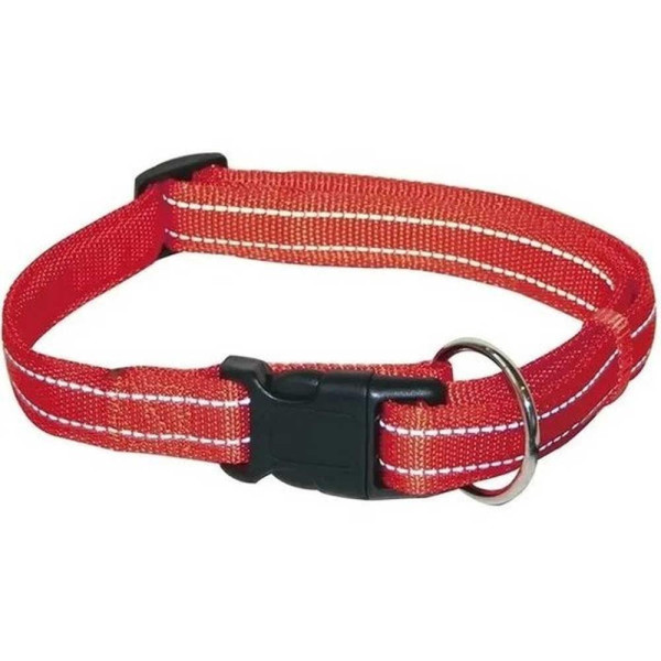 Нашийник CROCI SOFT REFLECTIVE, світловідбиваючий, м'який, червоний, нейлон, 40-65x2,5 см