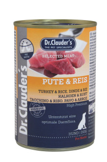 Dr. Clauder's Selected Meat Turkey & Rice індичка та рис, консервований корм для дорослих собак, 400 гр