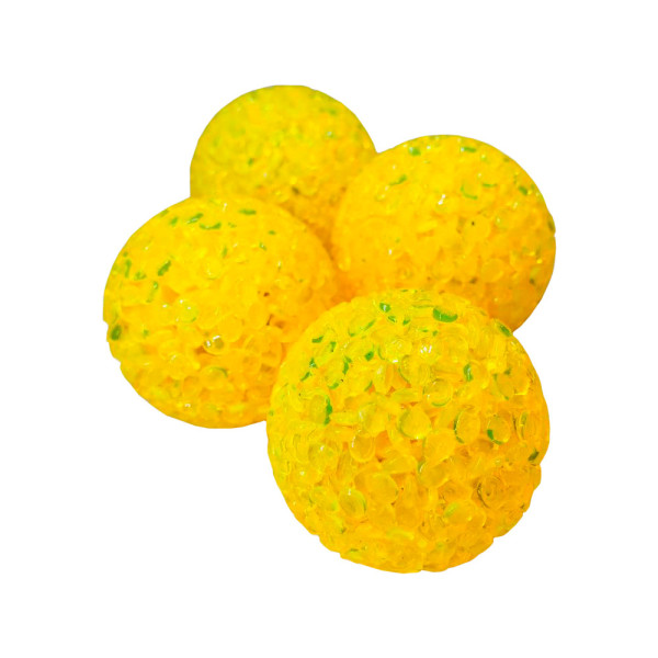 Іграшка для котів ТМ &quot;FOX&quot; м'яч гліцериновий жовтий з бубiнцем, 4см, 25 шт/уп