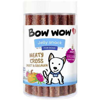 Ласощі  для собак "Bow wow" палички жувальні з білком комахам та колагеном, 12 см/340 гр