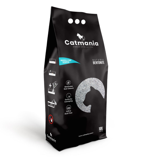 Катманія Марсельське мило Catmania бентонітовий грудкуючий наповнювач для котячих туалетів, бірюзові гранули, 10 л