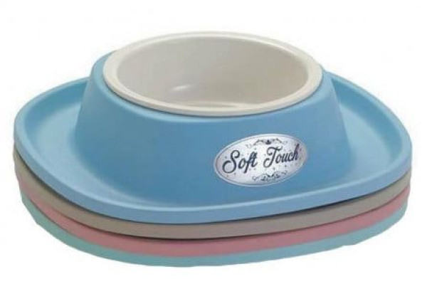Georplast Soft Touch миска пластикова 600 мл, з м'яким килимком 28*28*5 см для собак, колір в асортименті (20052)