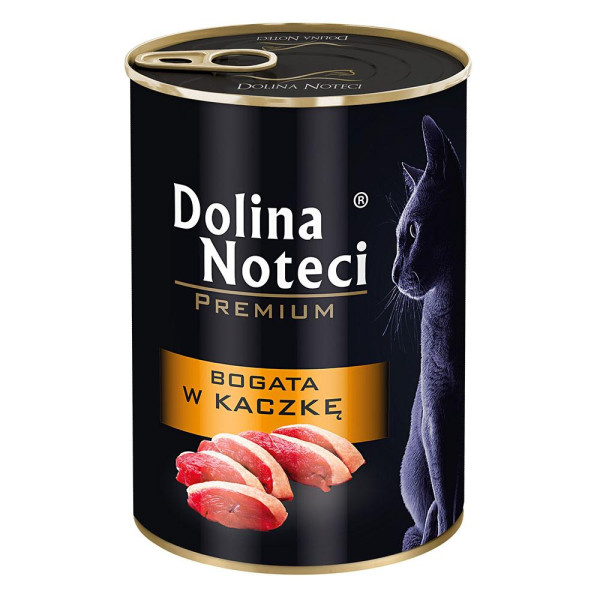 Корм конс.Dolina Noteci Premium для котів, м'ясні шматочки в соусі з качкою,400 гр