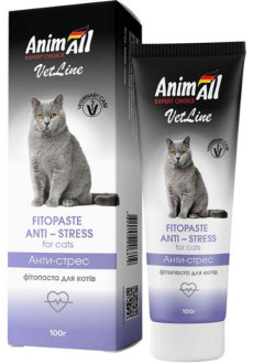 Фітопаста Анімал AnimAll VetLine Antistress для профілактики стресових станів у кішок, 100 гр