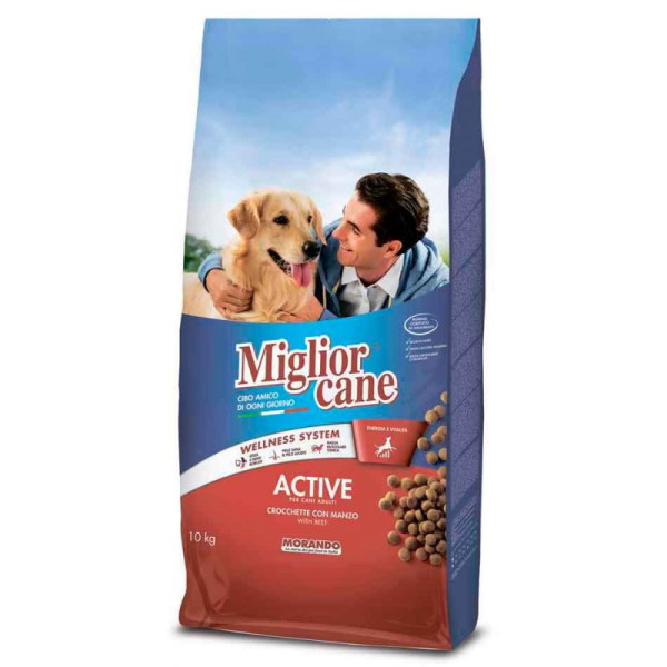 Морандо Morando MigliorCane Wellness System Active сухий корм з яловичиною та злаками для активних дорослих собак усіх порід, 10 кг