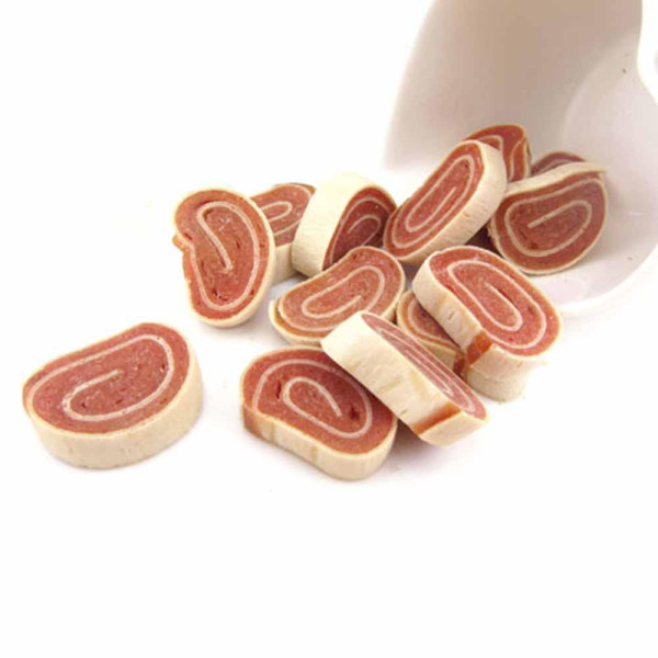 Ласощі "Селянські Смаколики" для собак,роли з куркою та тріскою, 3,5-4см, 500г