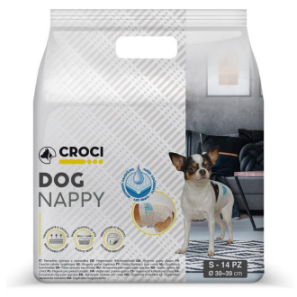 Підгузки Croci Dog Nappy S для собак вагою 2 - 3 кг, обхват талії 30 - 39 см, 14 підгузків (C6020380)