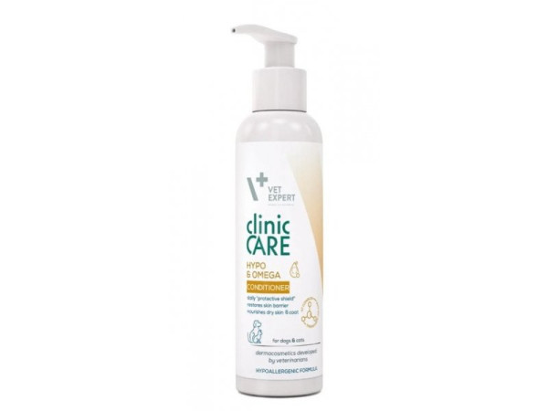 Clinic Care Hypo &amp; Omega VetExpert кондиціонер для чутливої, сухої шкіри котів і собак, 150 мл