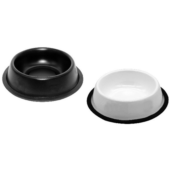 Миска з нержавіючої сталі,(чорна/біла)  0,22л /11 см